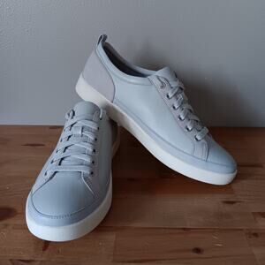 Vionic Winnie Gray Leather & Suede Casual Comfort Sneakers Shoes Women's Size 11